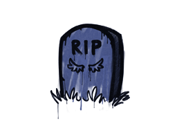 Sinetöity graffiti | Hautakivi (Suojelupoliisin sininen)