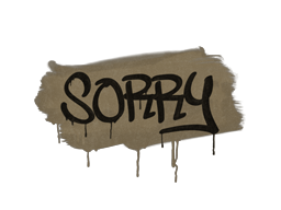 Versiegeltes Graffito | Sorry (Staubbraun)