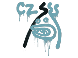 Graffiti scellé | Motif du recul du CZ-75 (Bleu métallique)