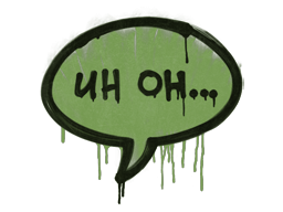 Graffiti scellé | Oh oh (Vert bataille)