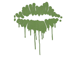 Graffiti scellé | Bisou (Vert bataille)