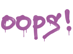 Zalakowane graffiti | Ups (róż bazooki)