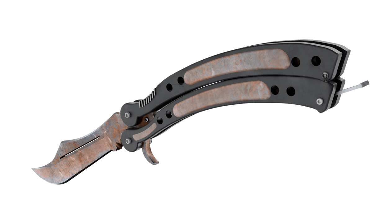 Preview image 3 of ★ 버터플라이 나이프 | 녹슬음 (꽤 닳은)