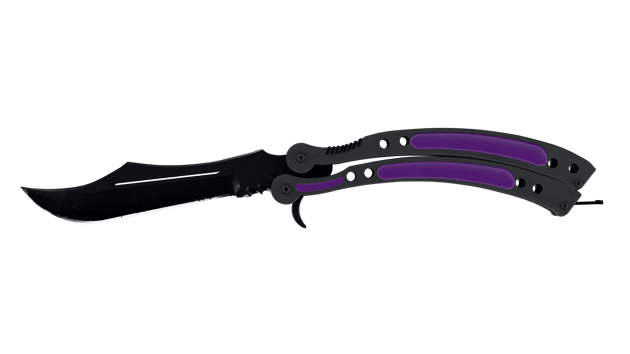 ★ Cuchillo Mariposa | Ultravioleta (Recién fabricado)
