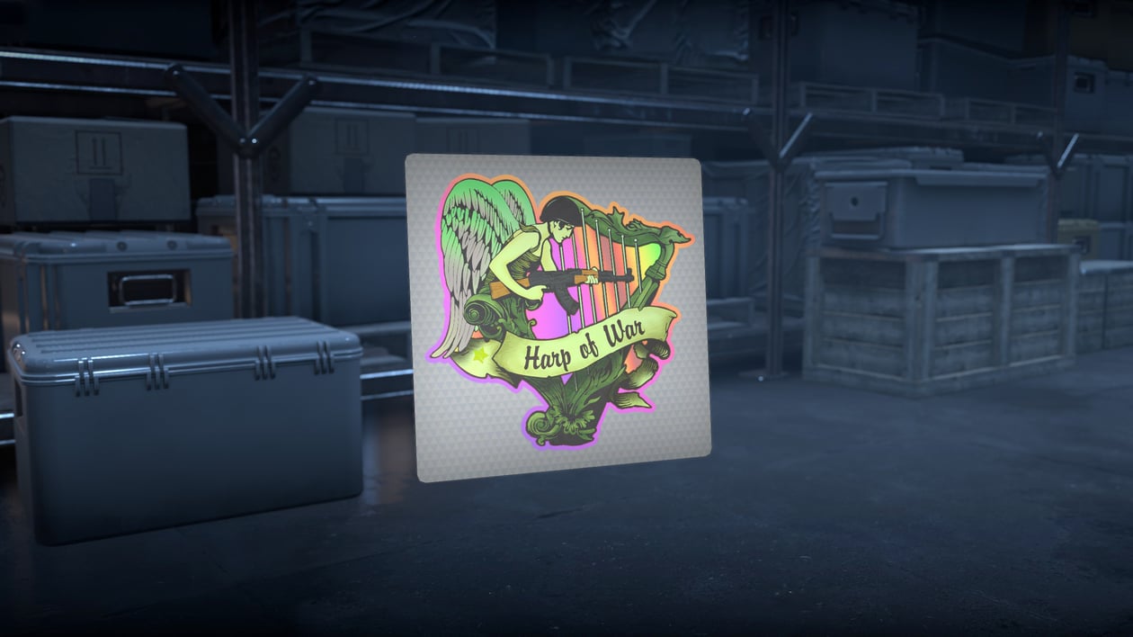 Preview image 2 of Sticker | Wojenna harfa (holograficzna)