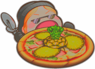 Aufkleber | Ananas auf Pizza (Lentikular) Aufkleber | Ananas auf Pizza (Lentikular) image