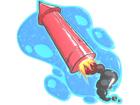 Adesivo | Big Red Rocket (Glitter)