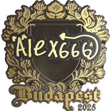 Calcomanía | alex666 (dorada) | Budapest 2025