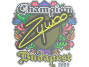 Sticker | ZywOo (Embroidered, Champion) | Budapest 2025 image
