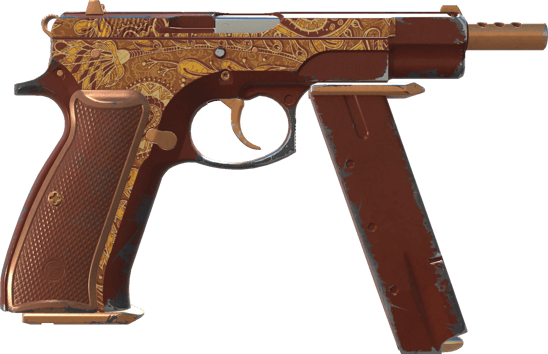 Preview image 2 of CZ75-Auto | Honey Paisley (Field-Tested)