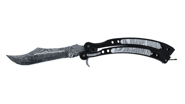 ★ Nóż motylkowy | Stal damasceńska (prosto z fabryki)