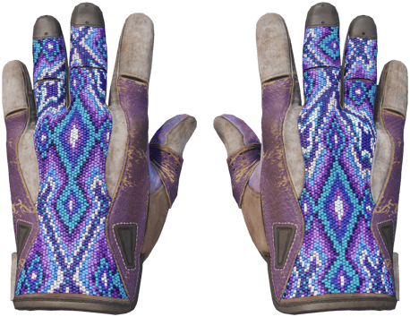 Luvas Esportivas (★) | Miçangas Violeta (Battle-scarred)