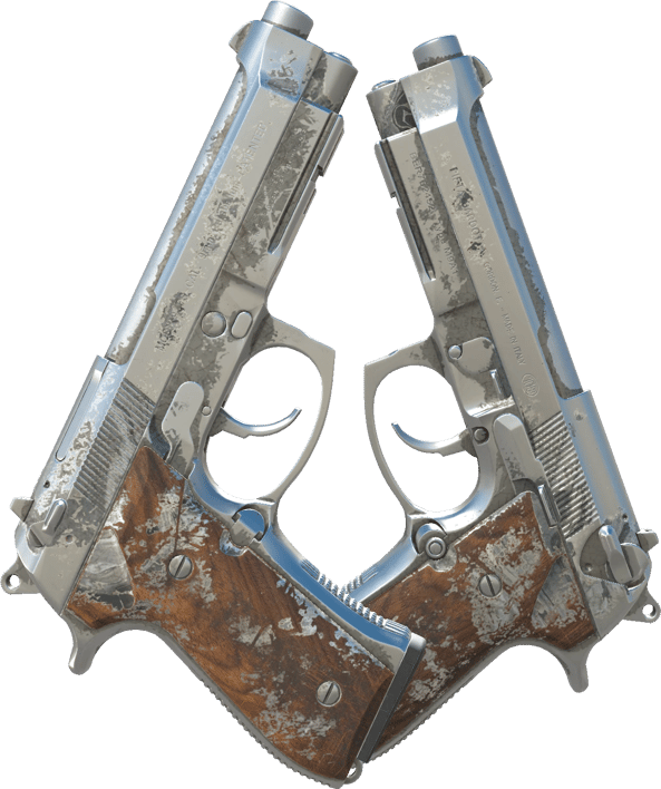 Preview image 2 of Dual Berettas | Silver Pour (Battle-Scarred)