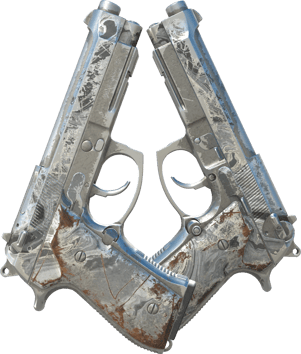 Dual Berettas | Silver Pour (Well-Worn)