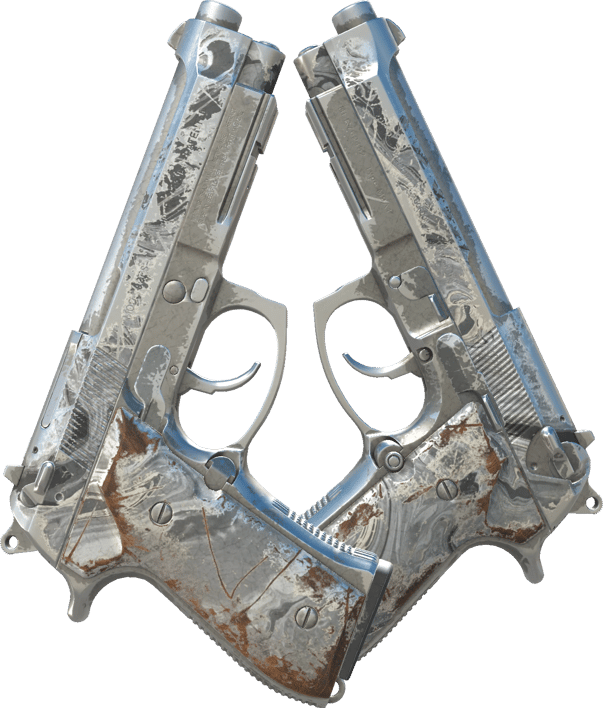 Preview image 1 of Dual Berettas | 銀色傾倒 (重度磨損)