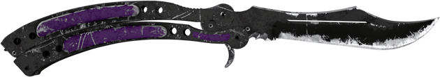 ★ StatTrak™ Nóż motylkowy | Ultrafiolet (po ciężkich walkach)