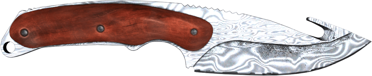 Preview image 1 of Faca Gut Hook (★) | Aço de Damasco (Field-tested)