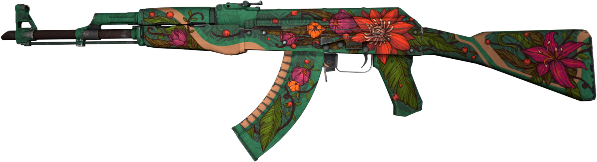 AK-47 | Wild Lotus (Well-Worn) - Skins Wiki