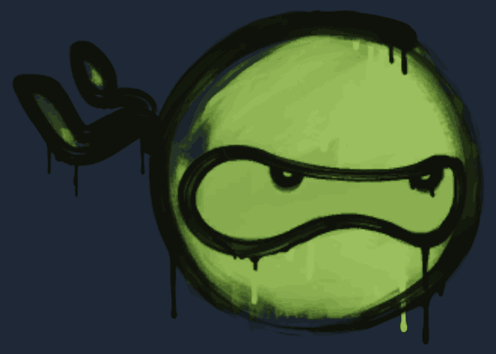 Zalakowane graffiti | Ninja (biel żarłacza)