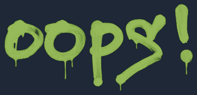 Grafiti precintado | Oops (azul cable)