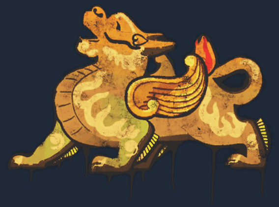 Zalakowane graffiti | Pixiu