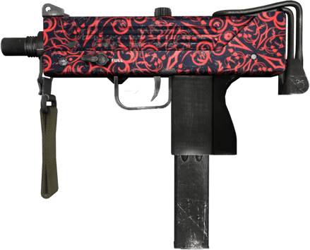 MAC-10 | Rotes Filigranwerk (Abgenutzt)