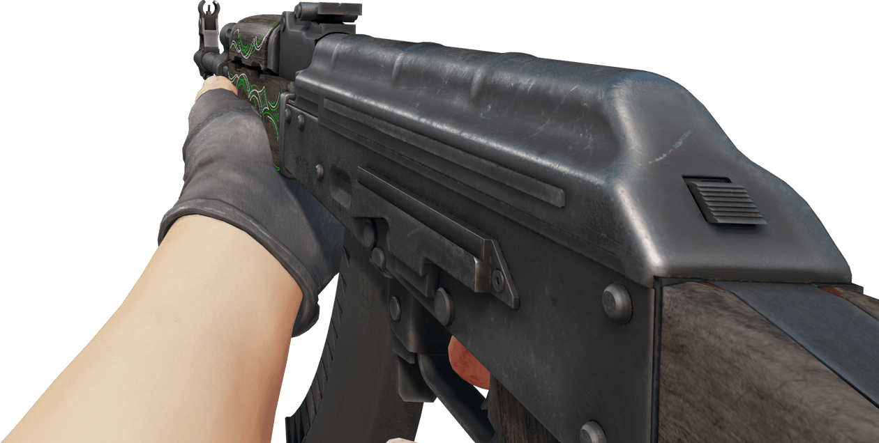 Preview image 3 of AK-47 | Emerald Pinstripe (かなり摩耗)