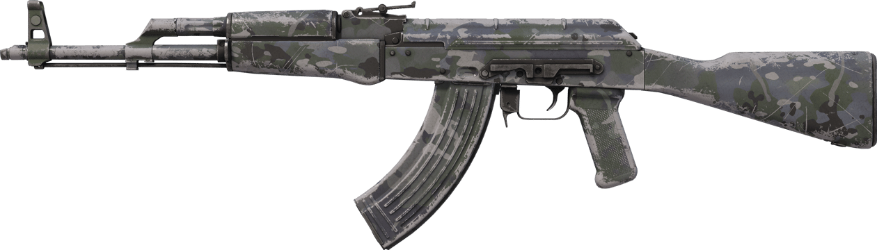 Preview image 1 of AK-47 | Camuflaje variado gris (Bastante desgastado)