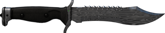 ★ Couteau Bowie | Acier de Damas (Usée)