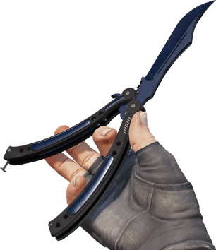 Preview image 3 of ★ Butterflymesser | Blauer Stahl (Minimale Gebrauchsspuren)