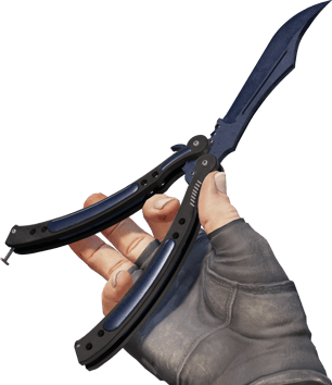 Preview image 3 of ★ Butterfly Knife | Blue Steel (Well-Worn)