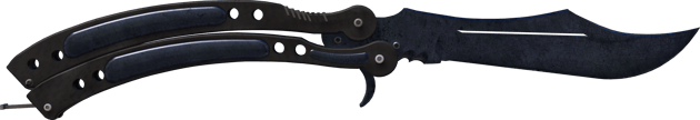 ★ Butterfly Knife | Blue Steel (Well-Worn)