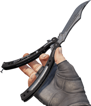 Preview image 3 of ★ Nóż motylkowy | Stal damasceńska (mocne zużycie)