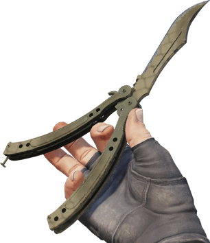 Preview image 3 of ★ 버터플라이 나이프 | 사파리 격자 무늬 (현장에서 쓰인)