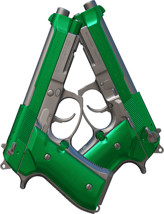 Preview image 1 of Dual Berettas | Smaragd (Minimale Gebrauchsspuren)