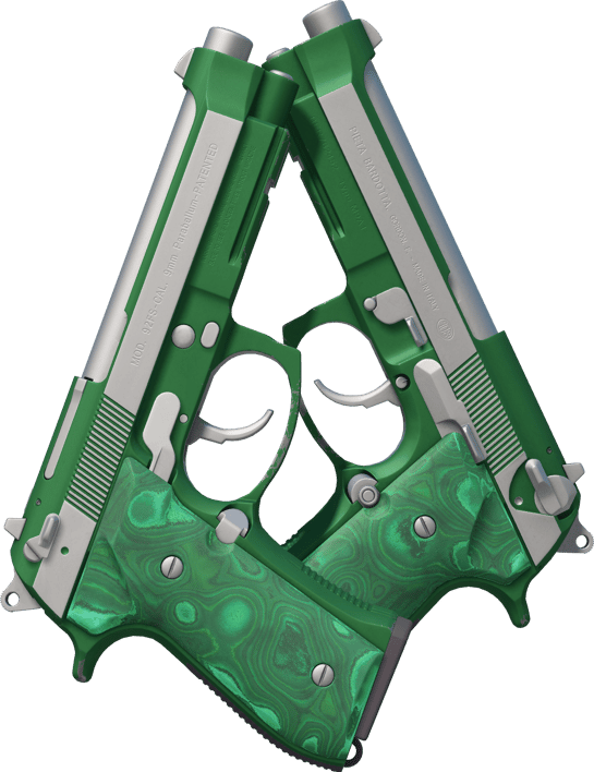 Preview image 1 of Dual Berettas | Malaquita pulida (Casi nuevo)