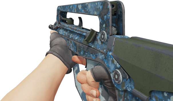Preview image 3 of FAMAS | 青藍噴濺 (重度磨損)