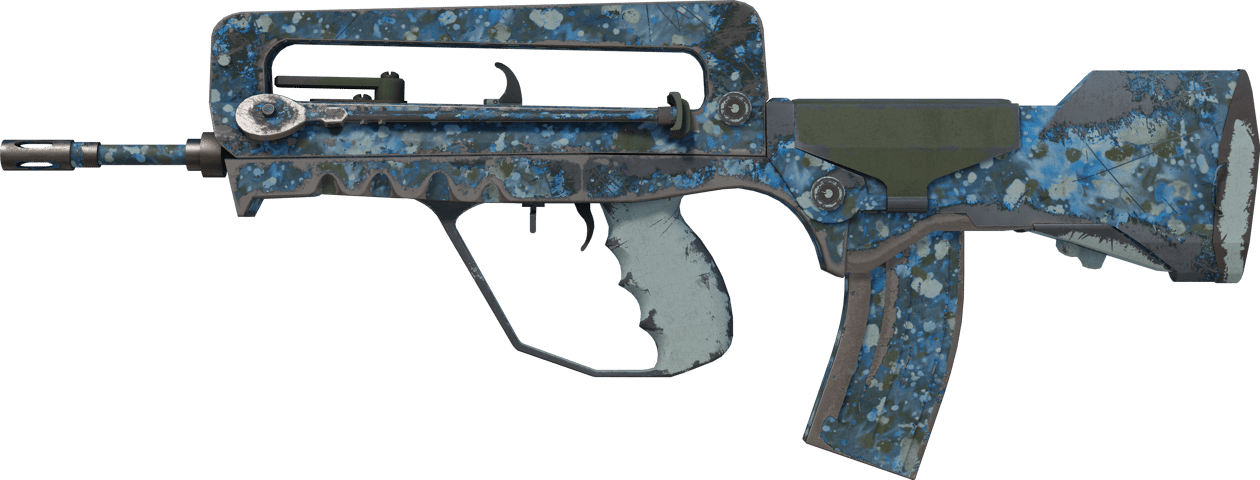 Preview image 1 of FAMAS | 青藍噴濺 (重度磨損)