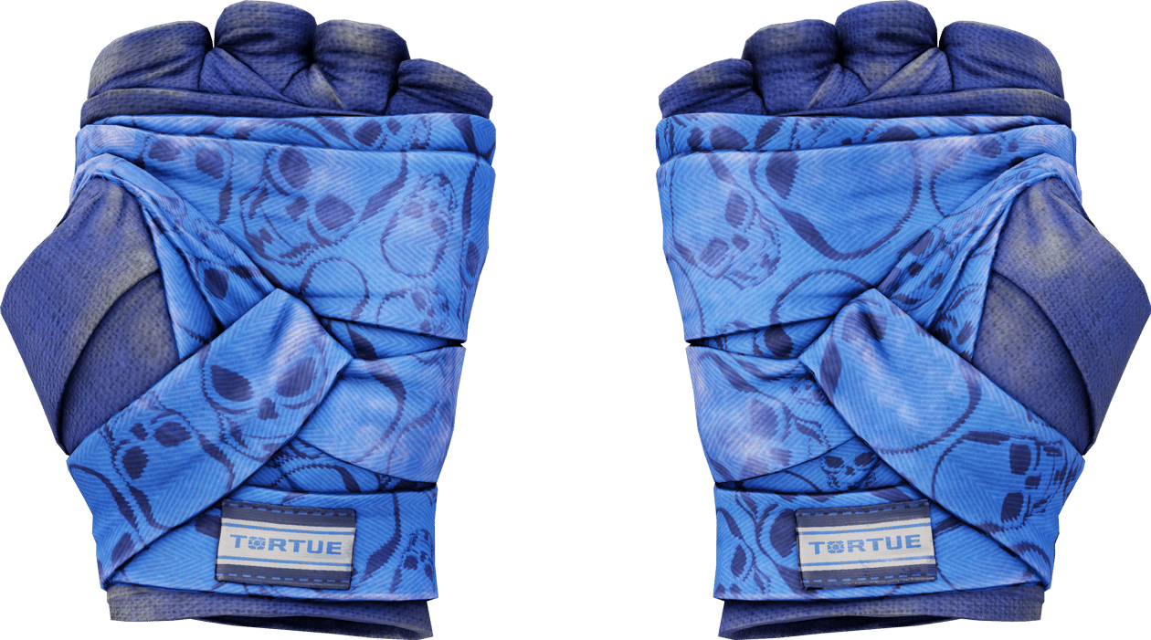 Preview image 2 of ★ Hand Wraps | Cobalt Skulls (Battle-Scarred)