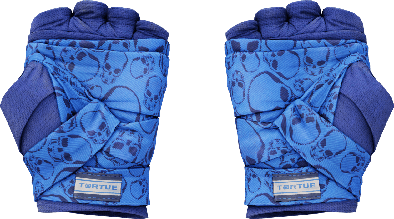 Preview image 2 of ★ Bandaże bokserskie | Kobaltowe czaszki (lekkie zużycie)