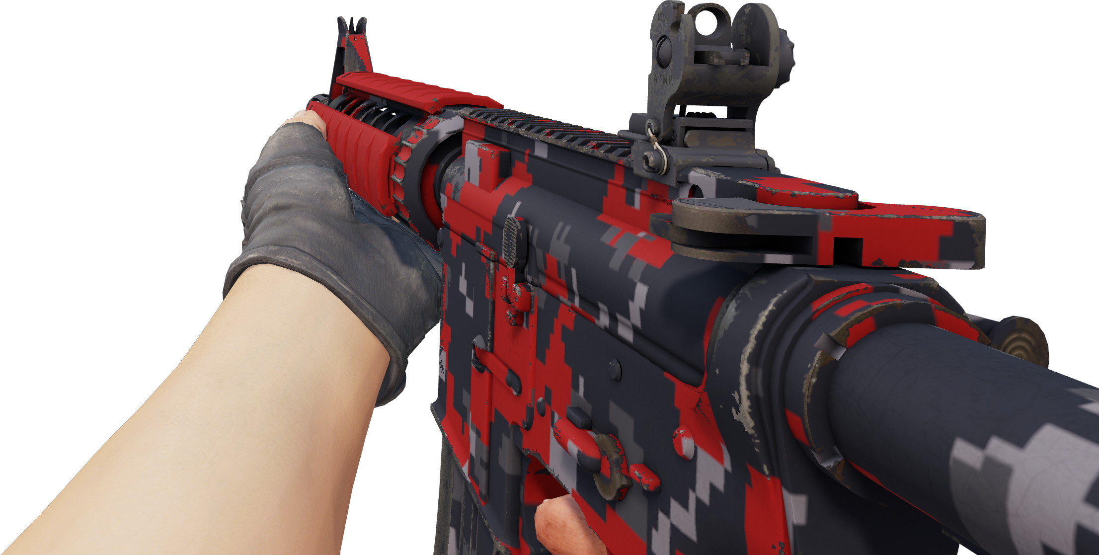 Preview image 4 of M4A4 | 빨간색 디지털 위장 무늬 (막 출고된)