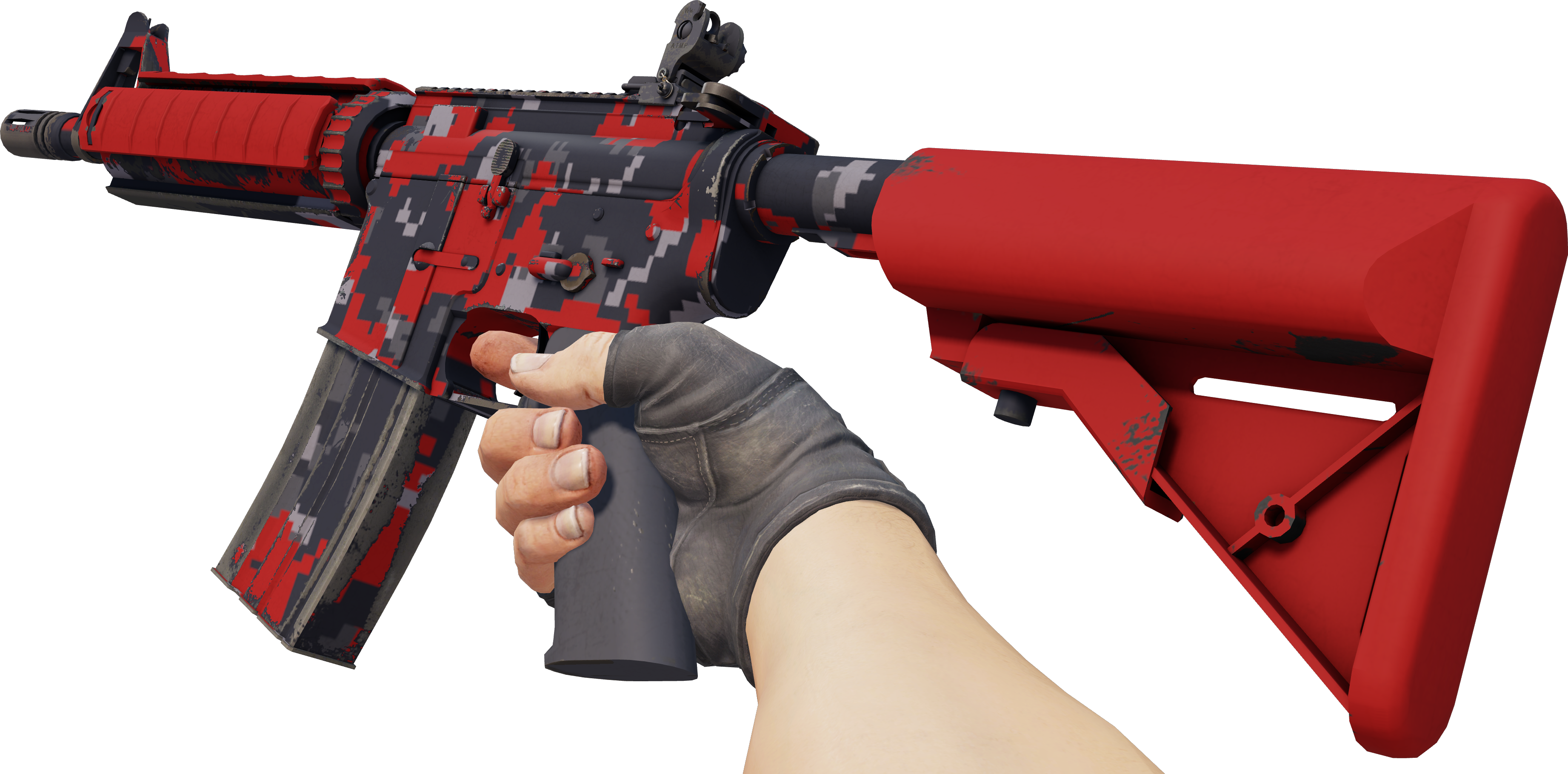 Preview image 3 of M4A4 | 빨간색 디지털 위장 무늬 (막 출고된)