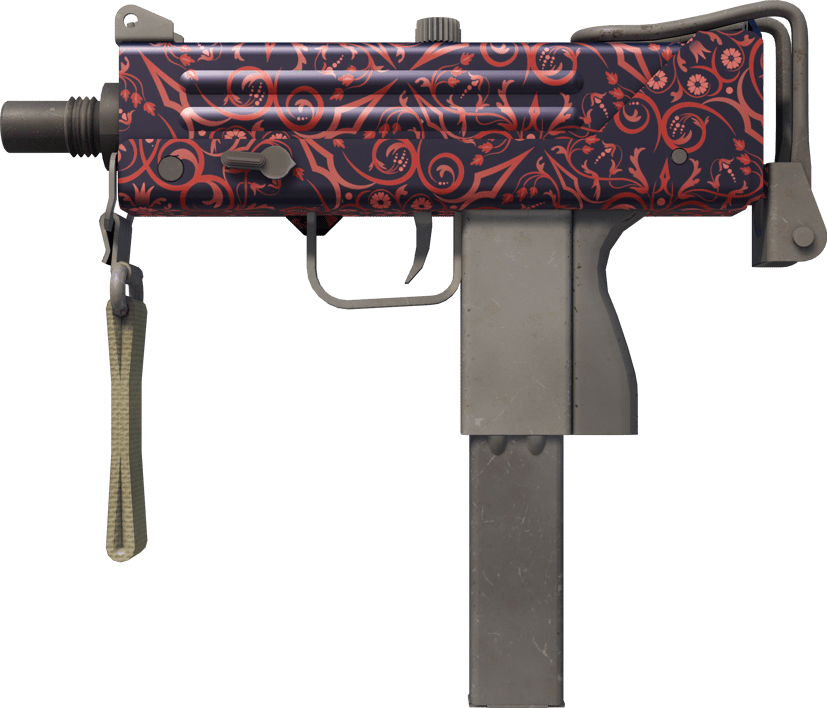 Preview image 1 of MAC-10 | Rotes Filigranwerk (Minimale Gebrauchsspuren)