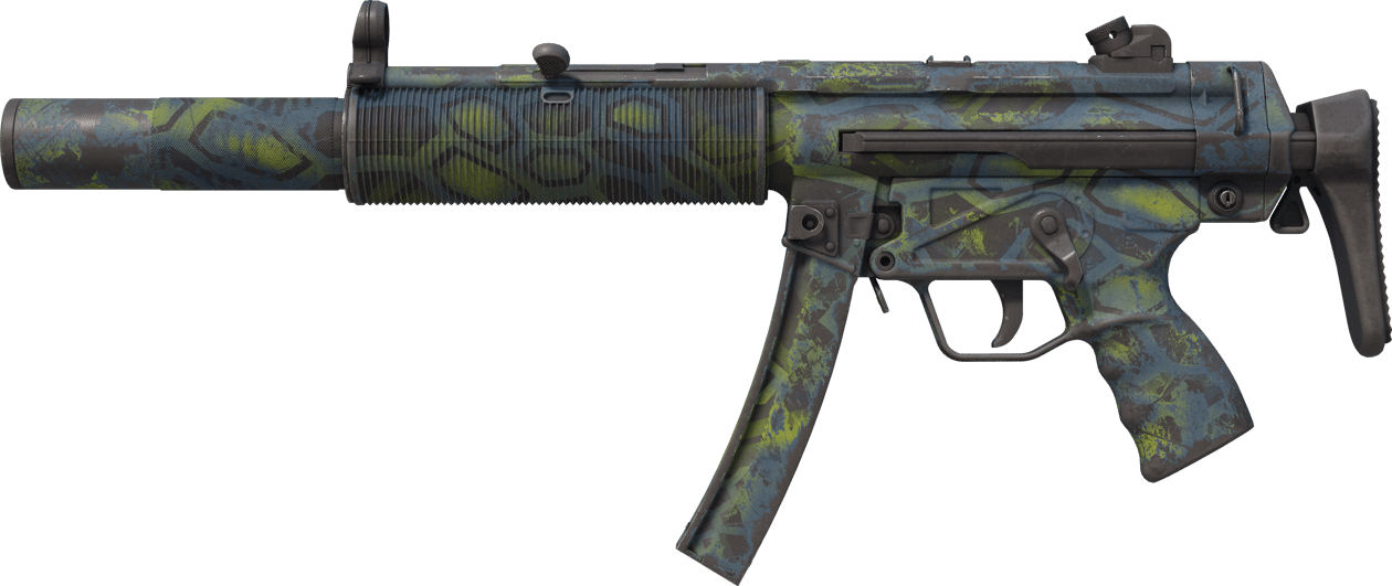 Preview image 1 of MP5-SD | Lime Hex (Battle-Scarred)