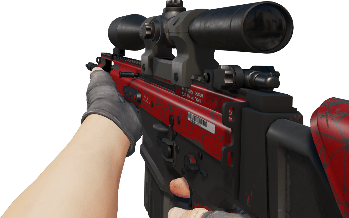 Preview image 3 of SCAR-20 | Crimson Web (Testado no Terreno)