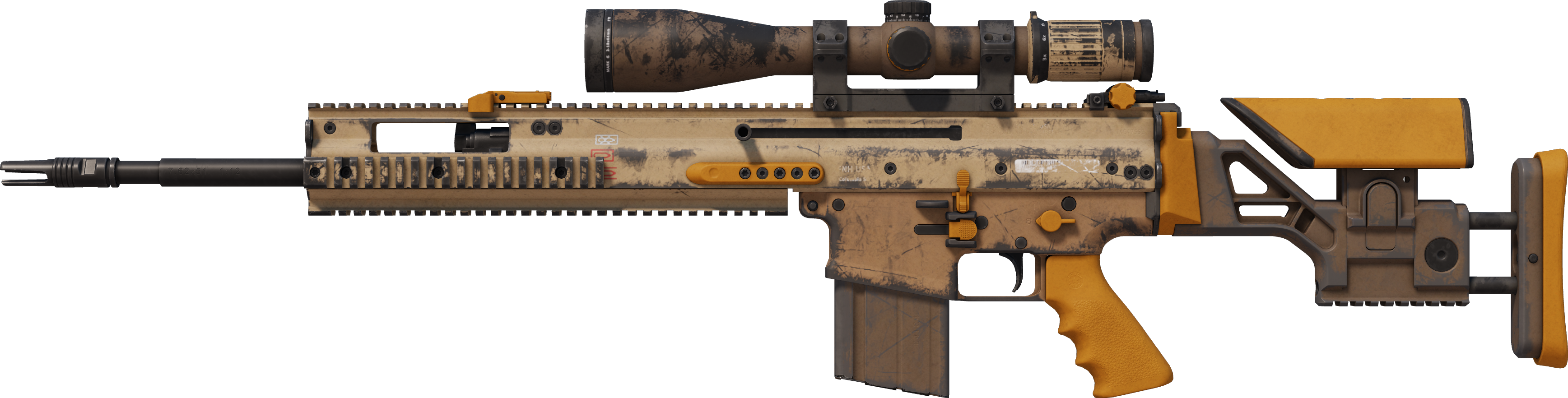 SCAR-20 | Short Ochre (Battle-Scarred)