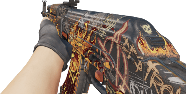 Preview image 3 of StatTrak™ AK-47 | 타오르는 분노 (꽤 닳은)