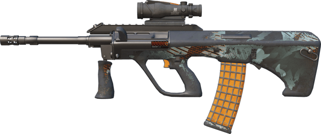 StatTrak™ AUG | Bursztynowy cień (po ciężkich walkach)