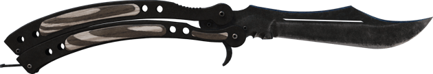 ★ StatTrak™ Cuchillo Mariposa | Laminado Negro (Algo desgastado)
