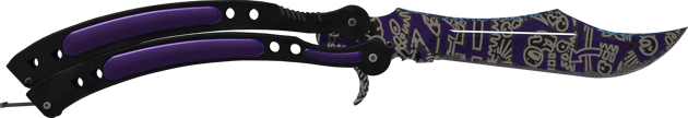 ★ StatTrak™ Cuchillo Mariposa | Mano alzada (Algo desgastado)